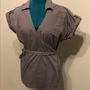 Gray Wrap Top
